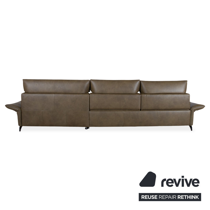 Himolla Velden 8372 Leder Ecksofa Grün manuelle Funktion Sofa Couch