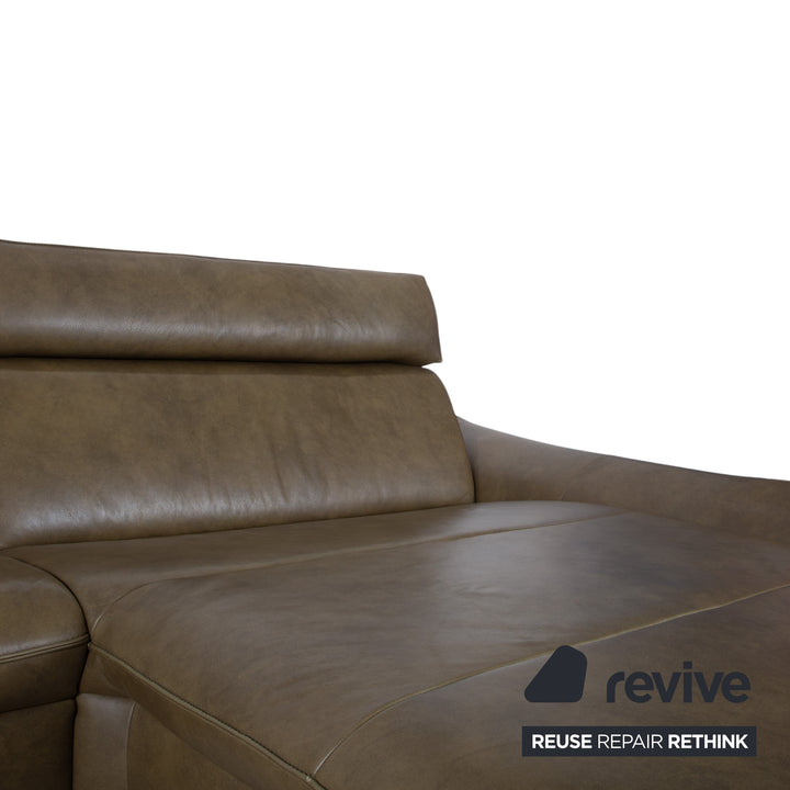 Himolla Velden 8372 Leder Ecksofa Grün manuelle Funktion Sofa Couch