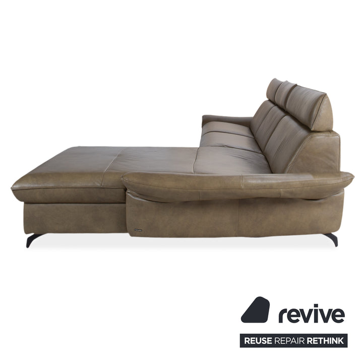 Himolla Velden 8372 Leder Ecksofa Grün manuelle Funktion Sofa Couch