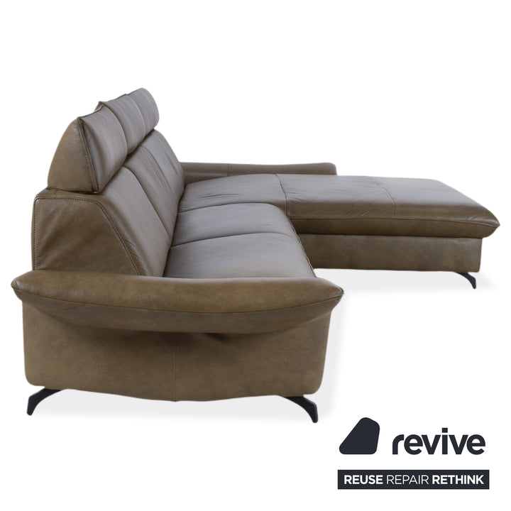 Himolla Velden 8372 Leder Ecksofa Grün manuelle Funktion Sofa Couch