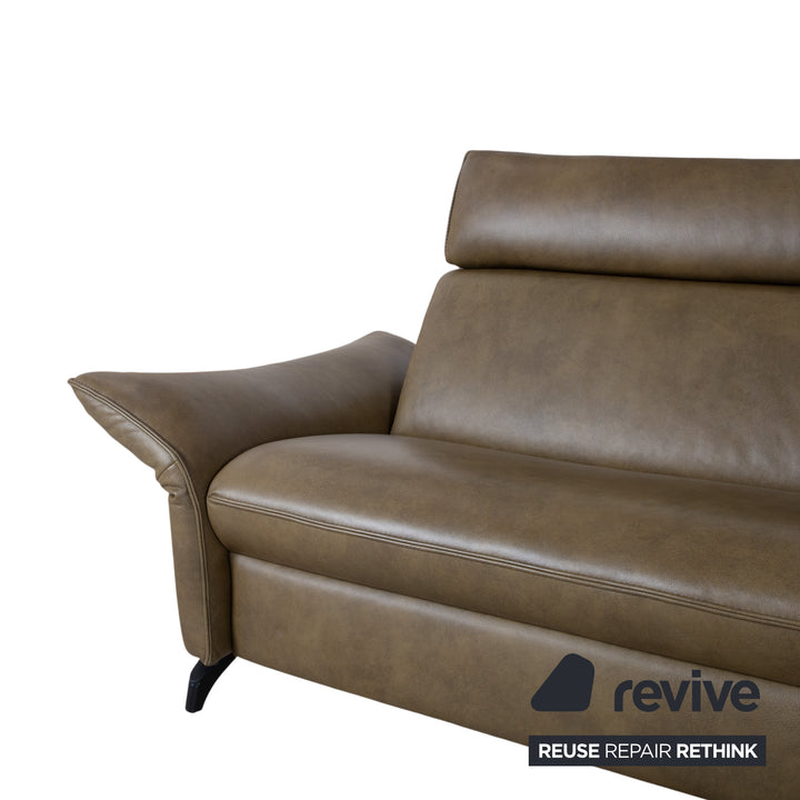 Himolla Velden 8372 Leder Ecksofa Grün manuelle Funktion Sofa Couch