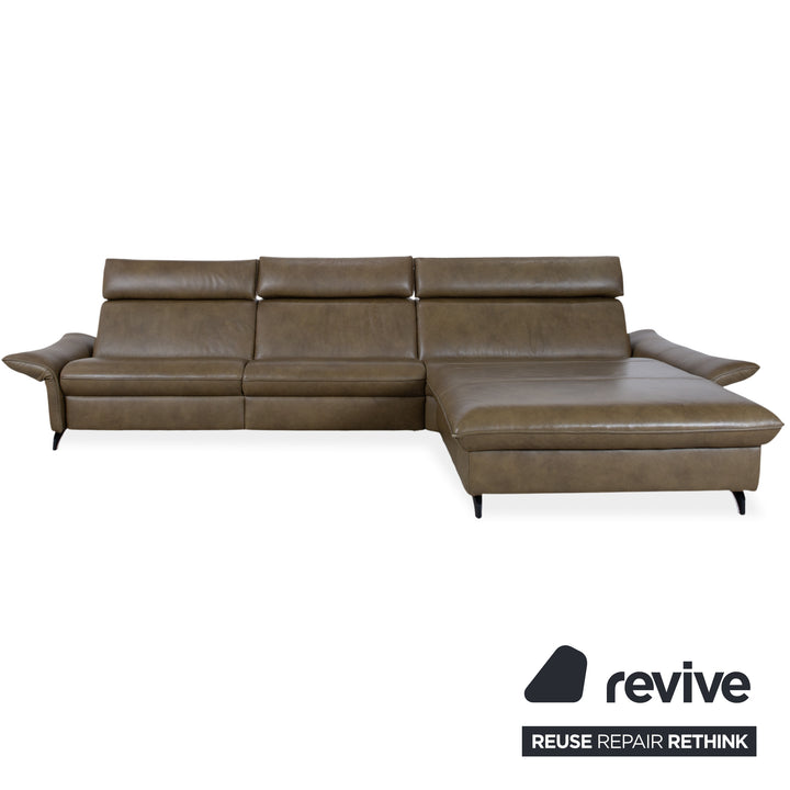 Himolla Velden 8372 Leder Ecksofa Grün manuelle Funktion Sofa Couch