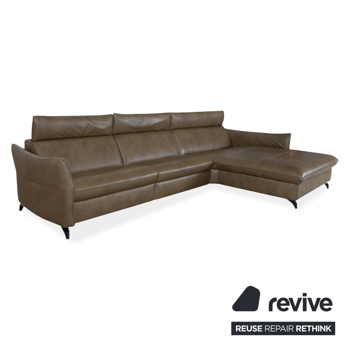 Himolla Velden 8372 Leder Ecksofa Grün manuelle Funktion Sofa Couch