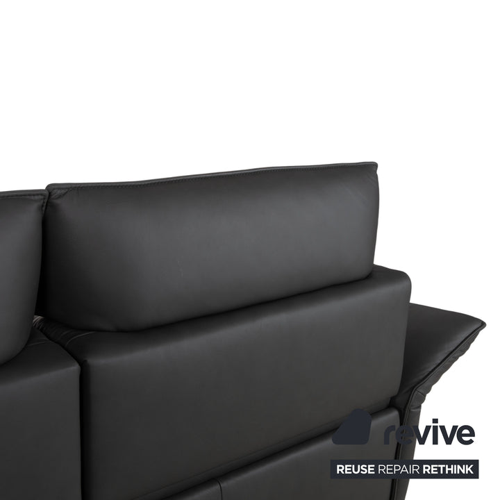 Himolla Weilheim Two-Seater Three-Seater Leather Sofa Grey Manual Function Couch