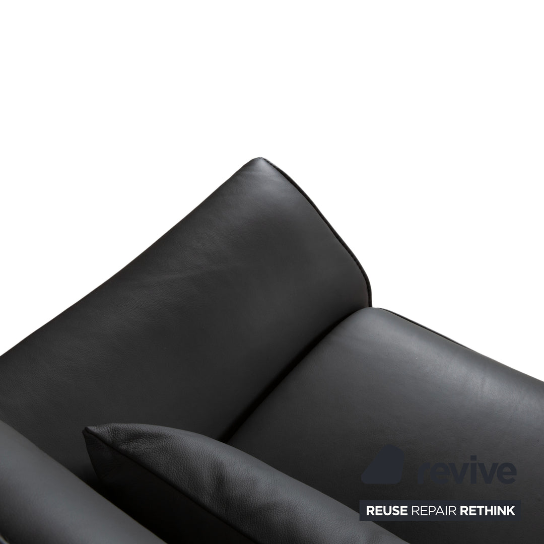 Himolla Weilheim Two-Seater Three-Seater Leather Sofa Grey Manual Function Couch