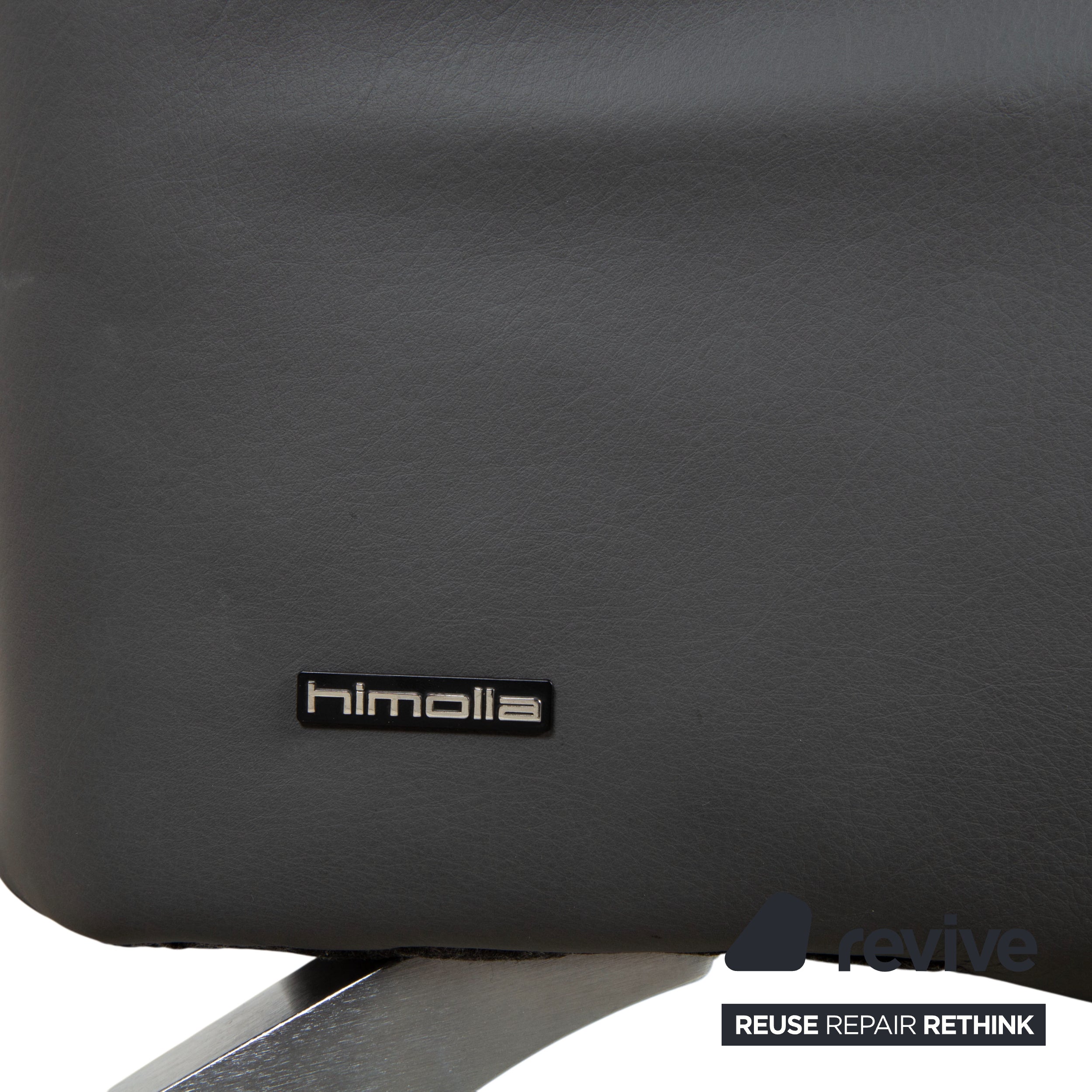 Himolla Weilheim Two-Seater Three-Seater Leather Sofa Grey Manual Function Couch