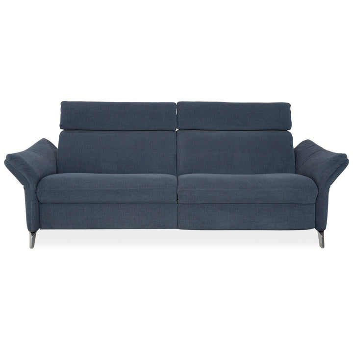 Canapé électrique trois places Himolla Planopoly en tissu bleu-gris