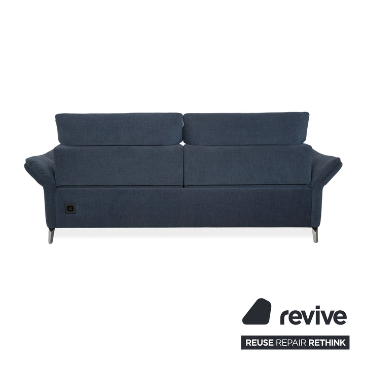 Canapé électrique trois places Himolla Planopoly en tissu bleu-gris