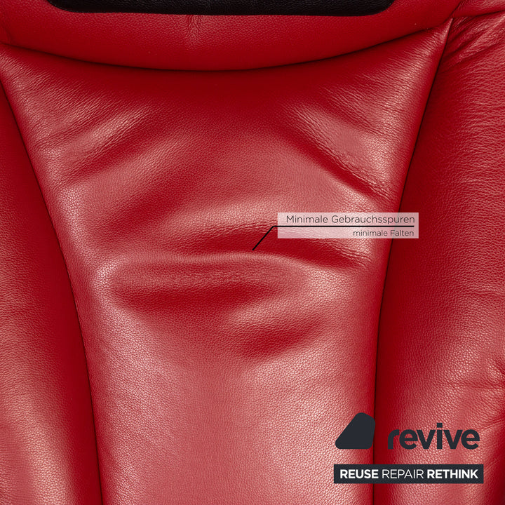 Hjort Knudsen Ensemble de fauteuils en cuir Milan au design danois Fonction rouge Fonction de relaxation