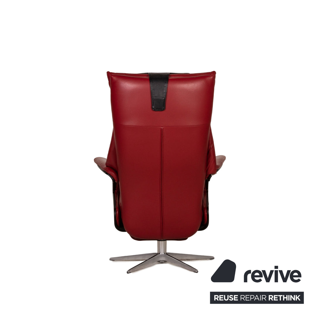 Hjort Knudsen Danish Design Milan Leather Armchair Set Red Function relax function