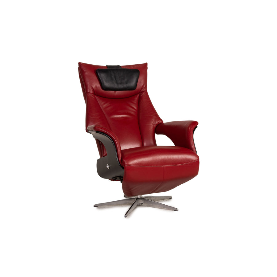 Hjort Knudsen Danish Design Milan Leather Armchair Red Function relax function
