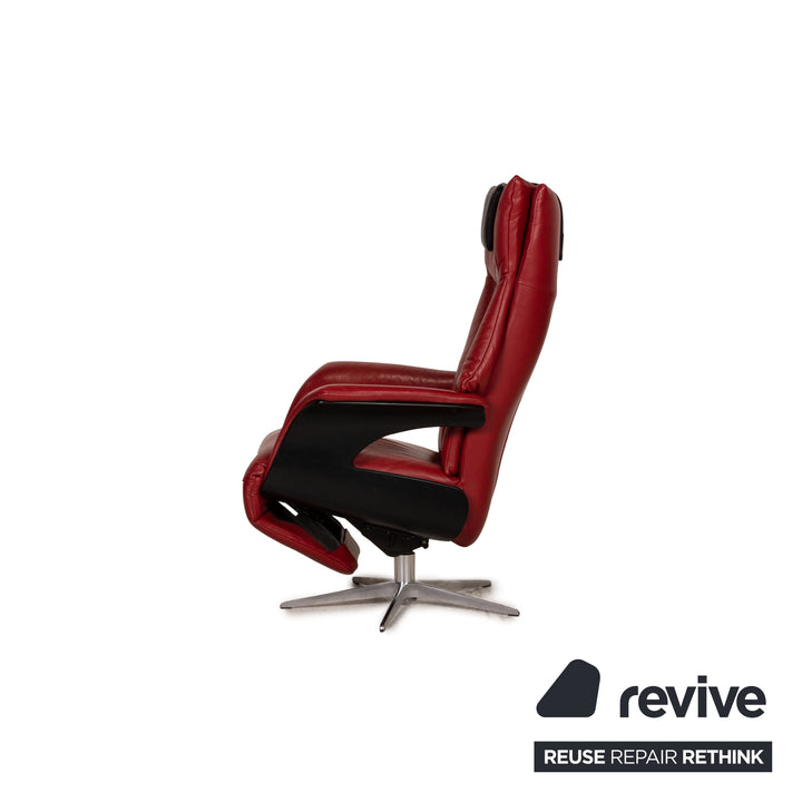 Hjort Knudsen Danish Design Milan Leather Armchair Red Function relax function