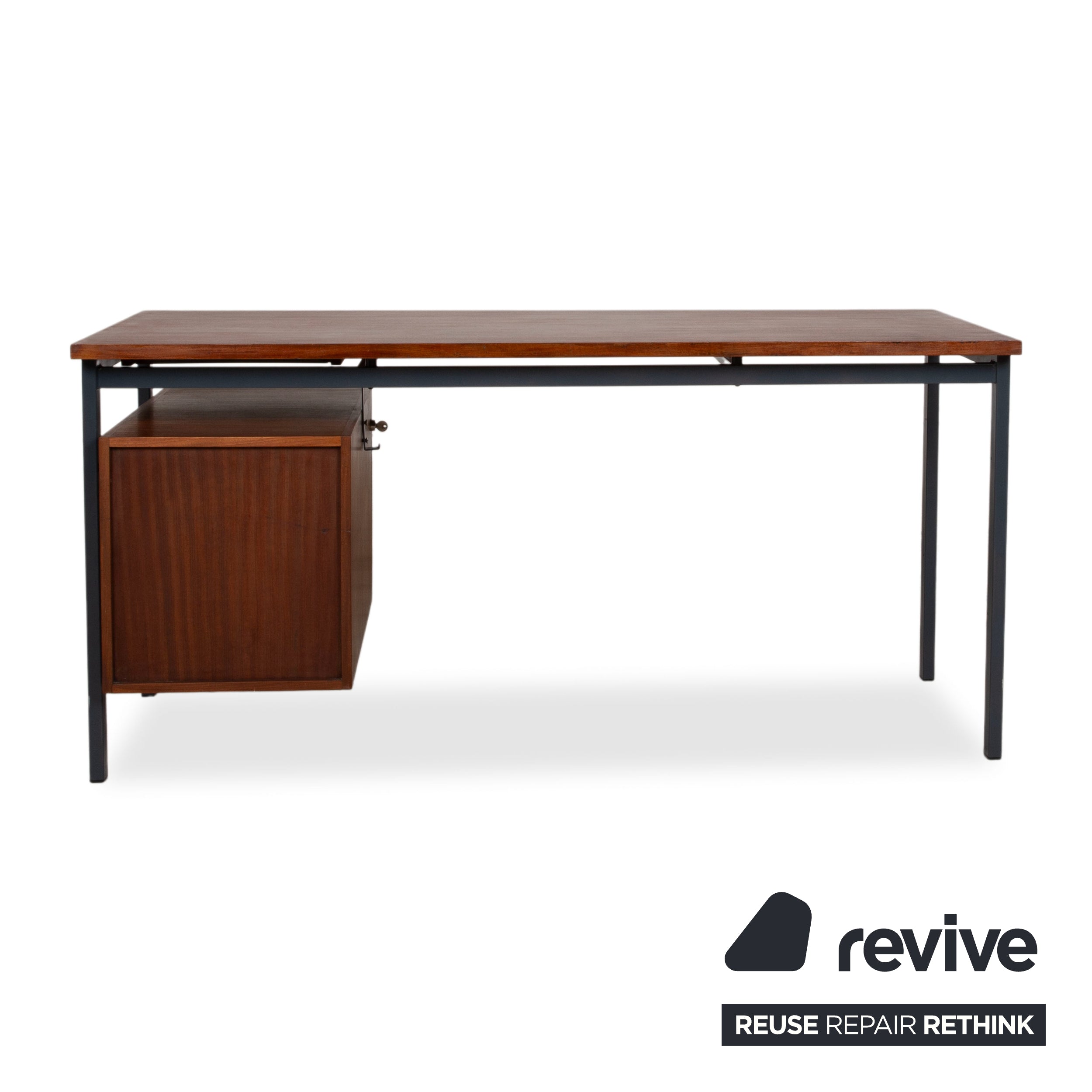 Holzäpfel Holz Schreibtisch Braun Teak Bauhaus Schubladen