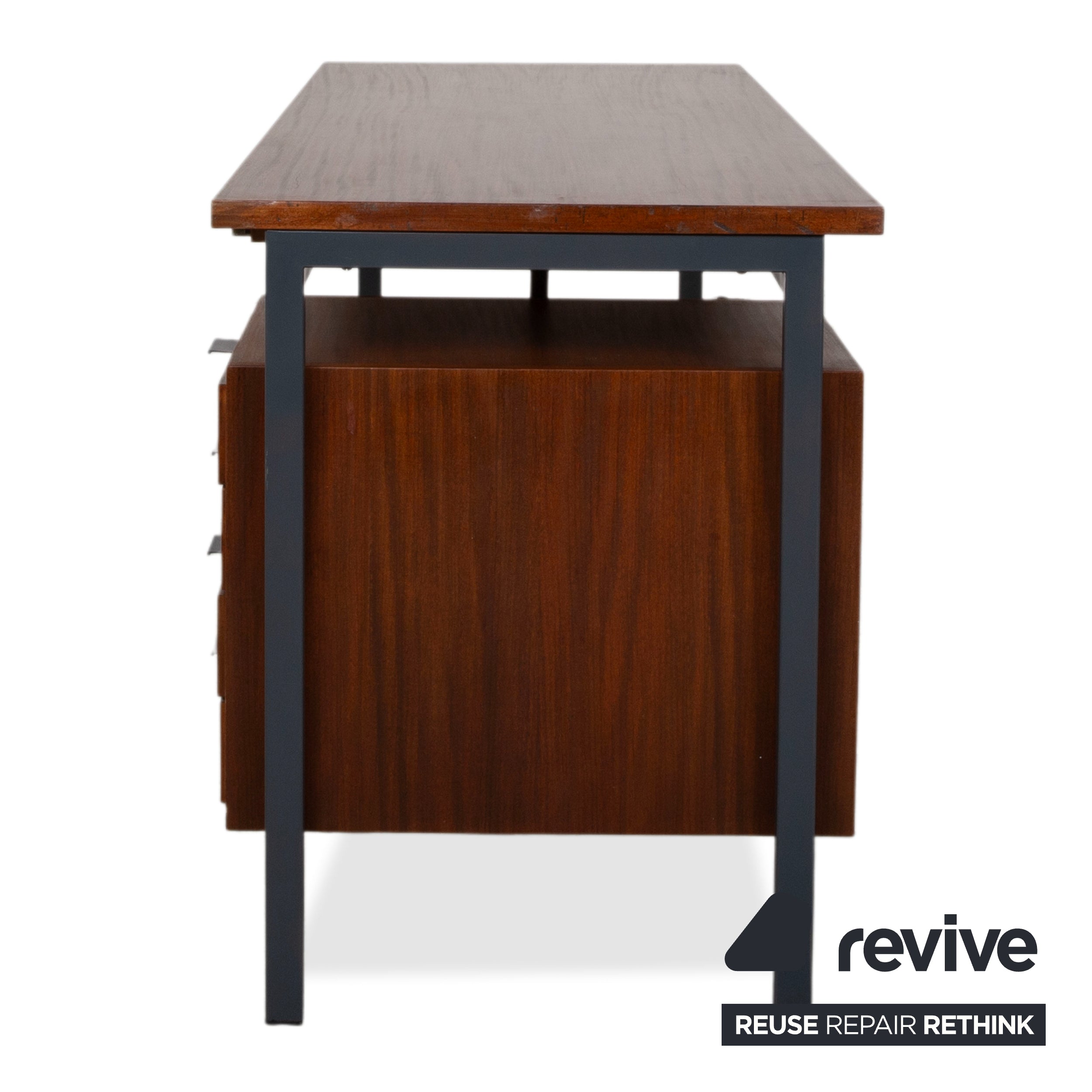 Holzäpfel Holz Schreibtisch Braun Teak Bauhaus Schubladen