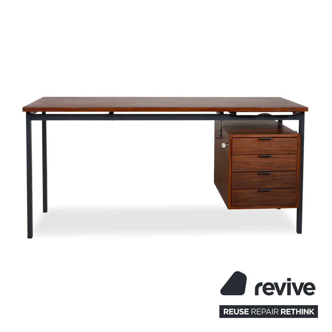 Holzäpfel Holz Schreibtisch Braun Teak Bauhaus Schubladen