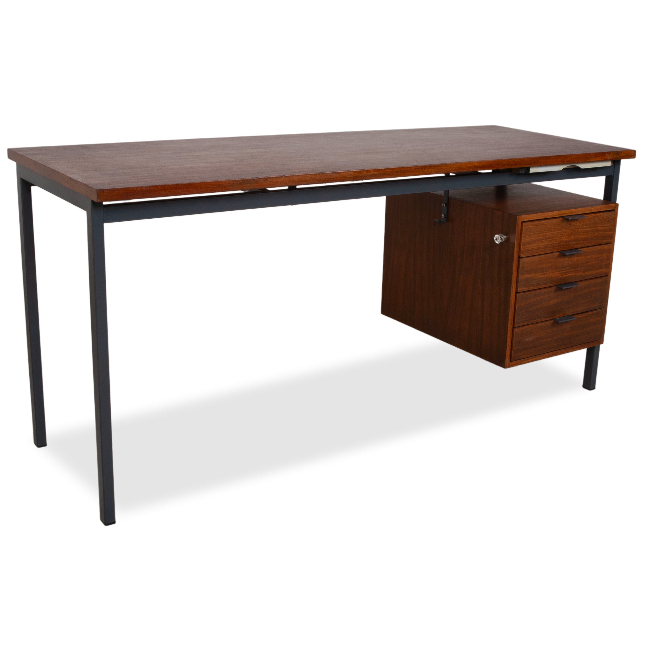 Holzäpfel Holz Schreibtisch Braun Teak Bauhaus Schubladen