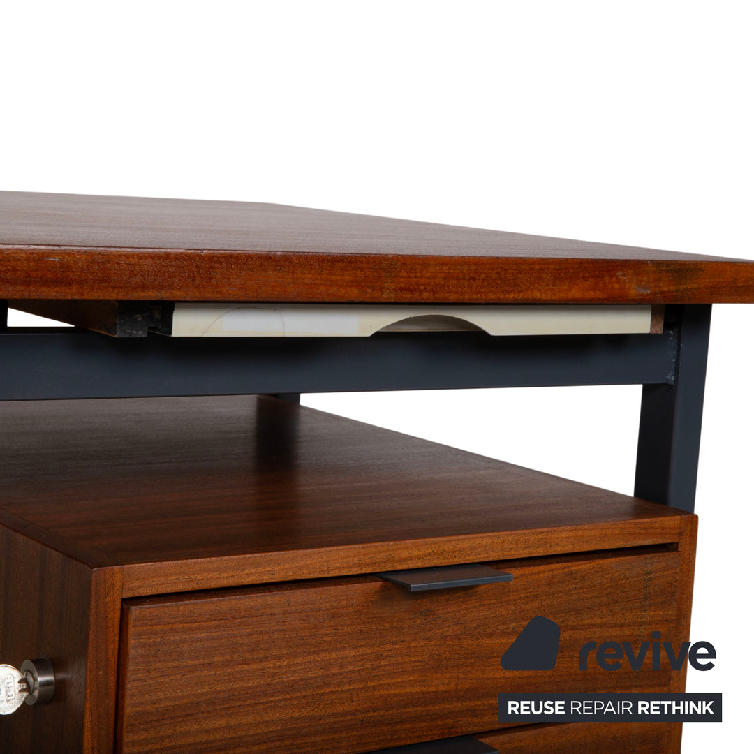 Holzäpfel Holz Schreibtisch Braun Teak Bauhaus Schubladen