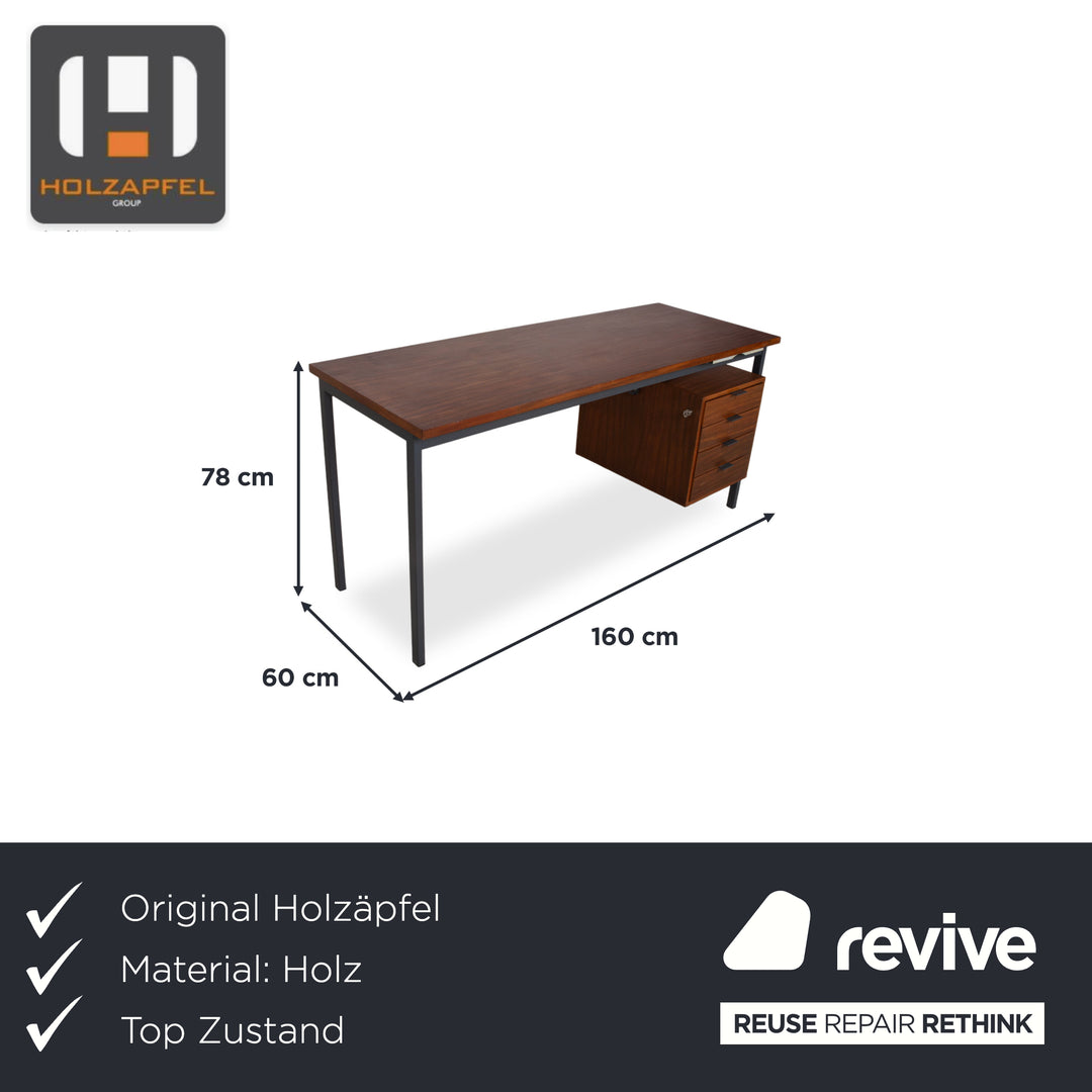 Holzäpfel Holz Schreibtisch Braun Teak Bauhaus Schubladen