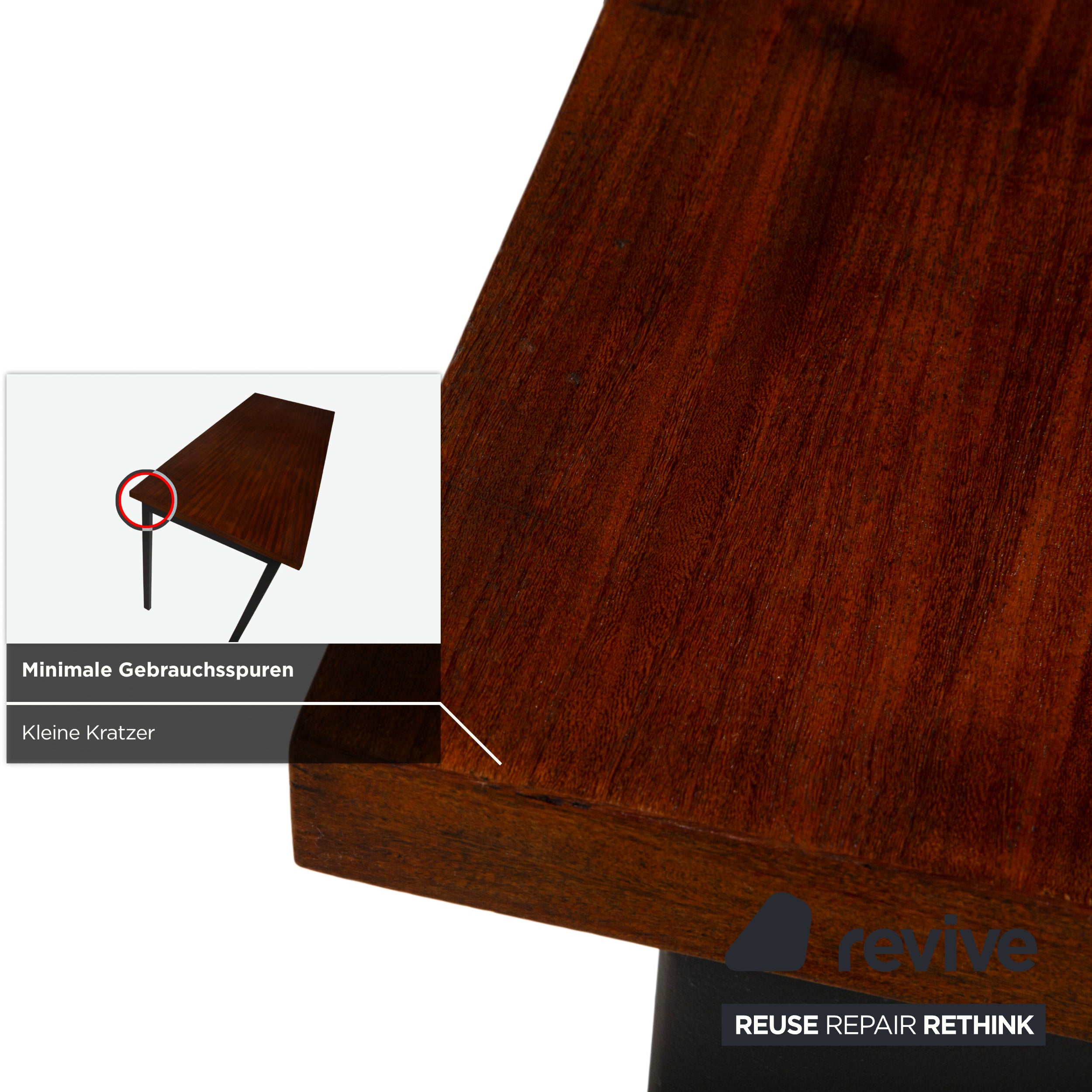 Holzäpfel Holz Schreibtisch Braun Teak Bauhaus Schubladen