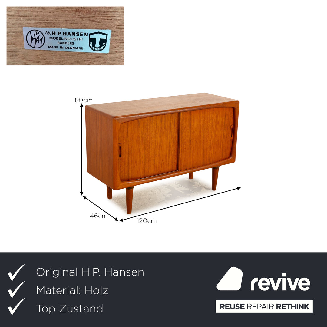 H.P. Hansen Holz Sideboard Braun Teak Vintage