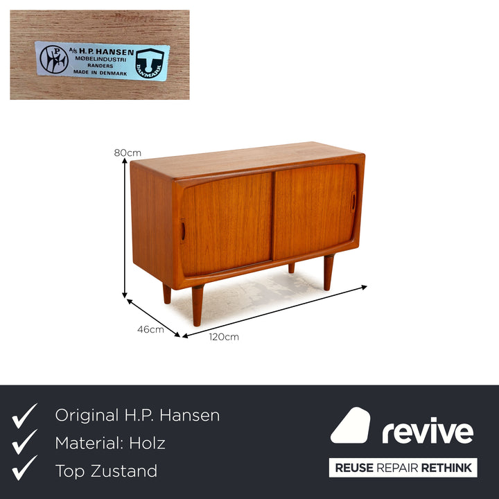H.P. Hansen Holz Sideboard Braun Teak Vintage