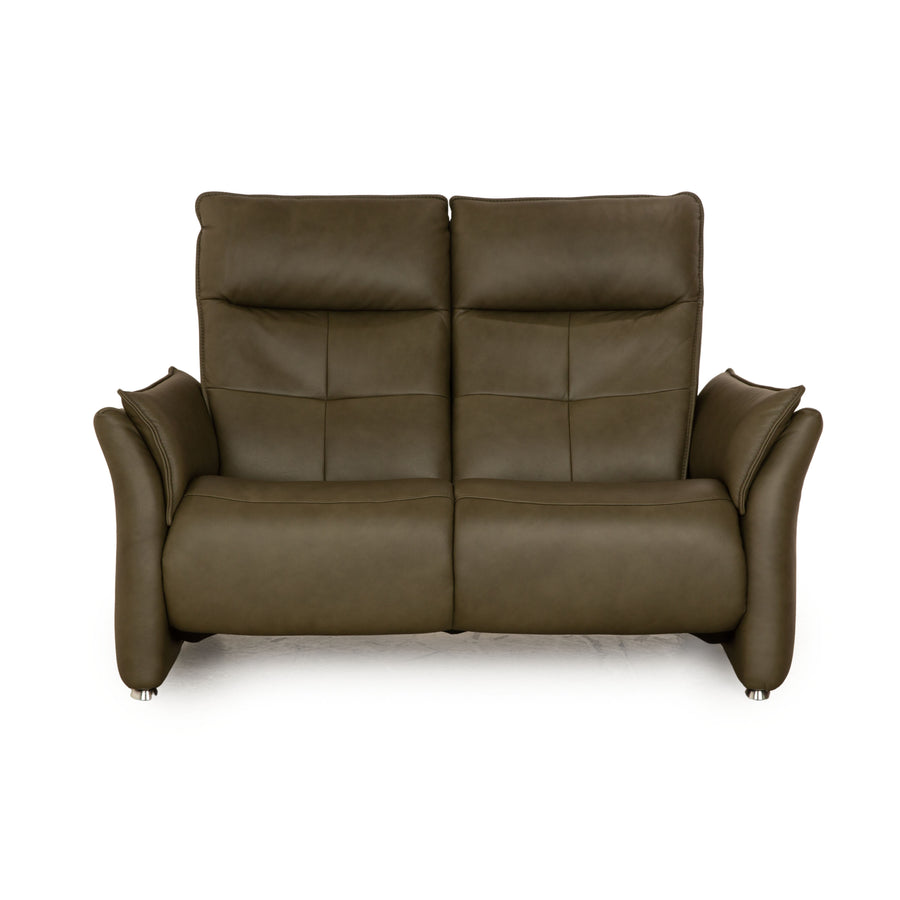 Hukla CL 19023 Leder Zweisitzer Grün Khaki Sofa Couch
