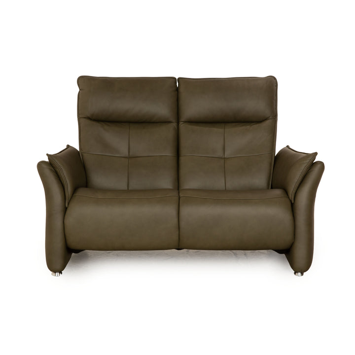 Hukla CL 19023 læder to-personers grøn khaki sofa