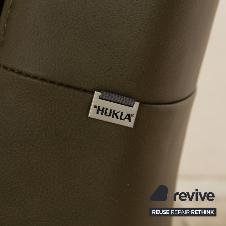 Hukla CL 19023 læder to-personers grøn khaki sofa