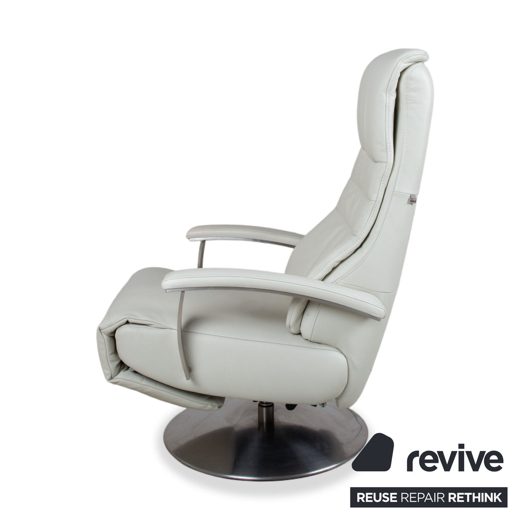 Hukla Cosy Relax Leder Sessel Creme Weiß elektrische Funktion Relaxfunktion