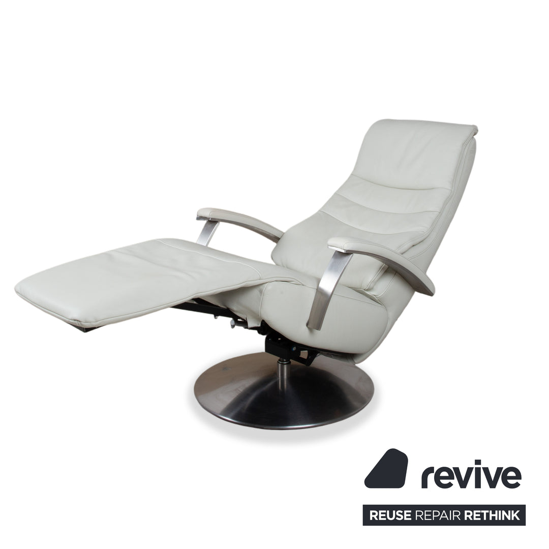 Hukla Cosy Relax Leder Sessel Creme Weiß elektrische Funktion Relaxfunktion