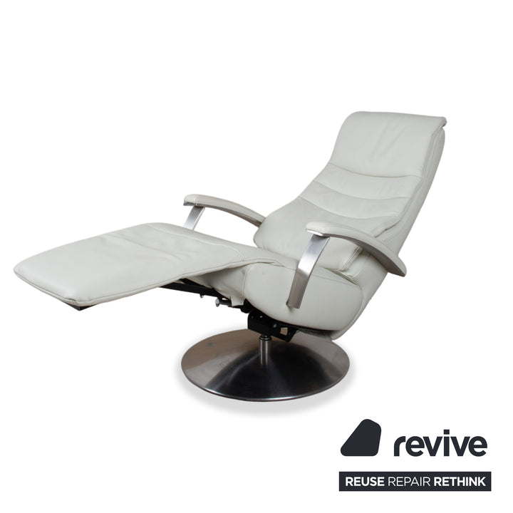 Hukla Cosy Relax Leder Sessel Creme Weiß elektrische Funktion Relaxfunktion