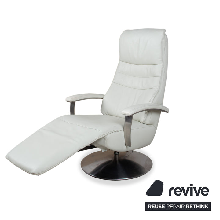 Hukla Cosy Relax Leder Sessel Creme Weiß elektrische Funktion Relaxfunktion