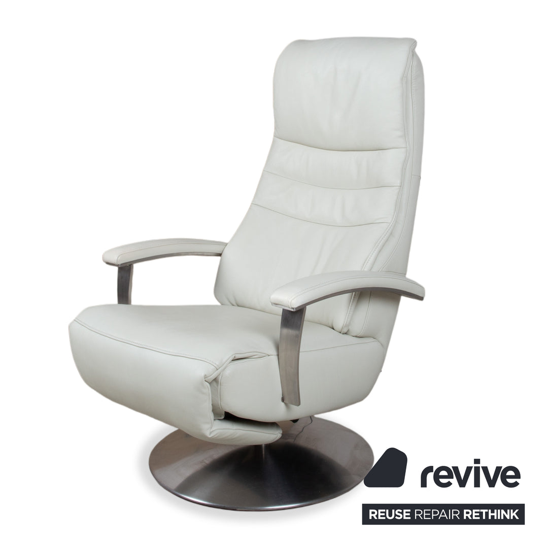 Hukla Cosy Relax Leder Sessel Creme Weiß elektrische Funktion Relaxfunktion