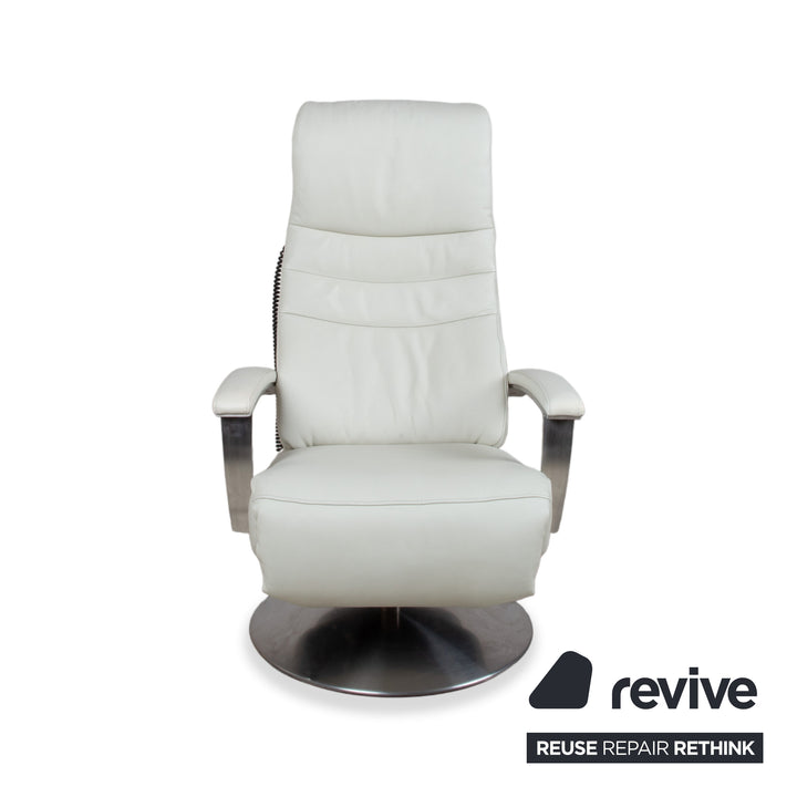 Hukla Cosy Relax Leder Sessel Creme Weiß elektrische Funktion Relaxfunktion