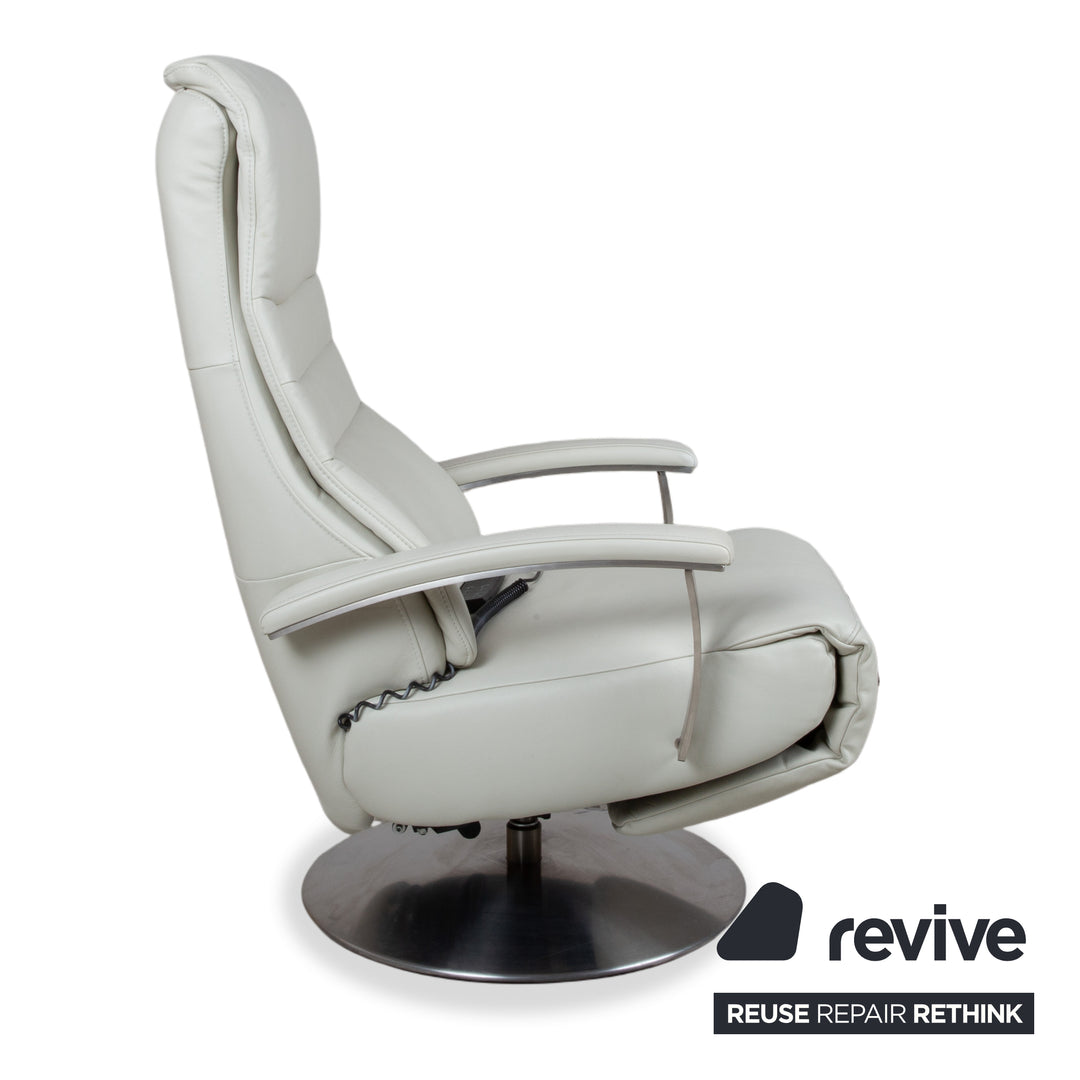 Hukla Cosy Relax Leder Sessel Creme Weiß elektrische Funktion Relaxfunktion