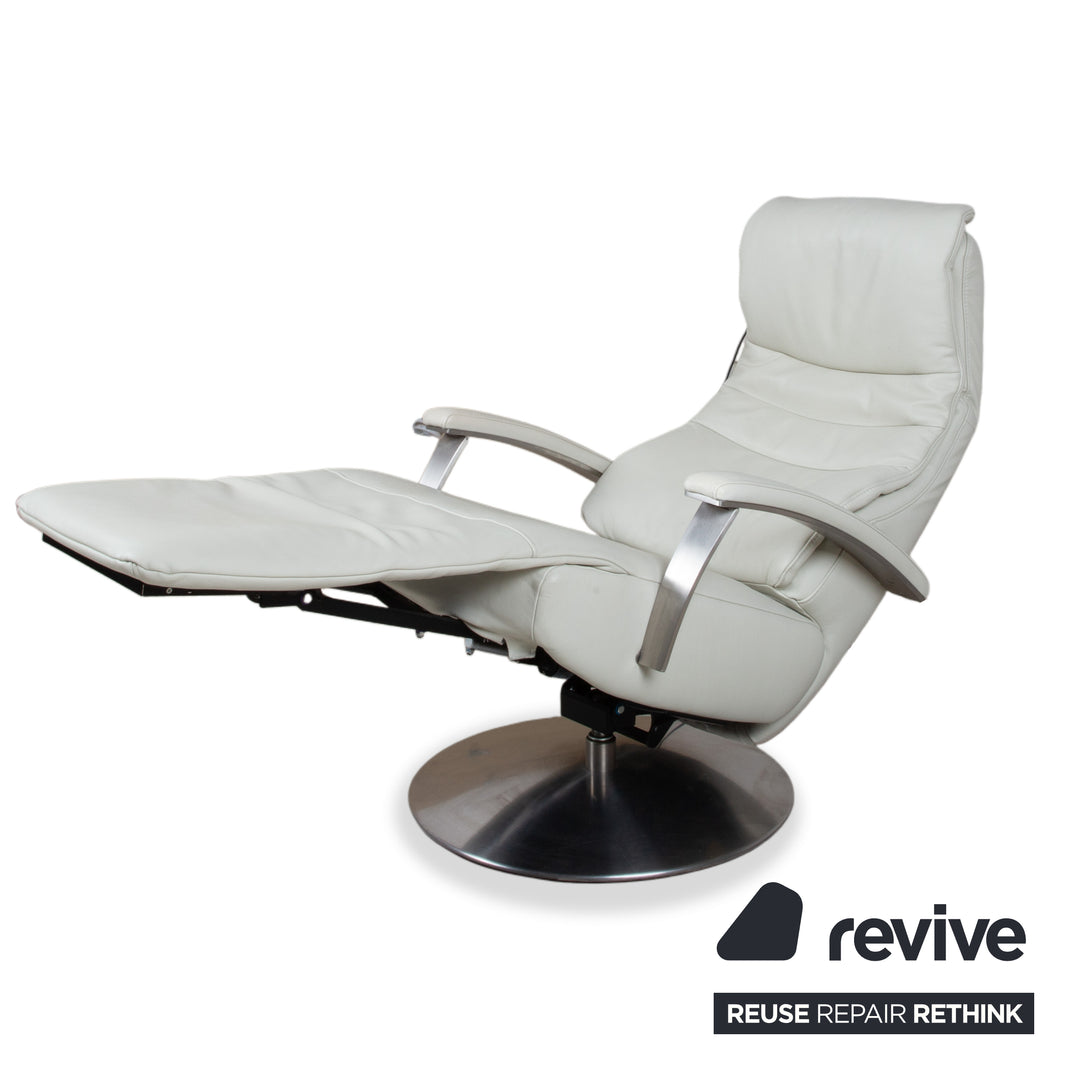 Hukla Cosy Relax Leder Sessel Creme Weiß elektrische Funktion Relaxfunktion