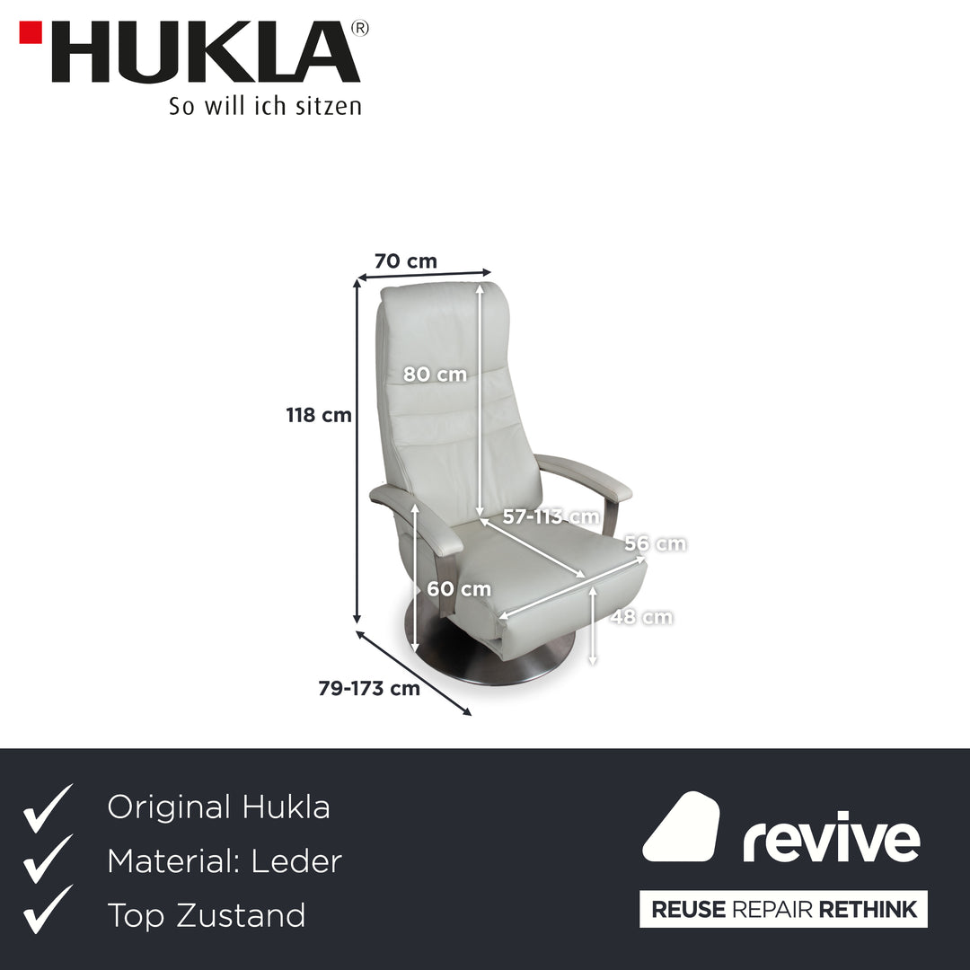 Hukla Cosy Relax Leder Sessel Creme Weiß elektrische Funktion Relaxfunktion