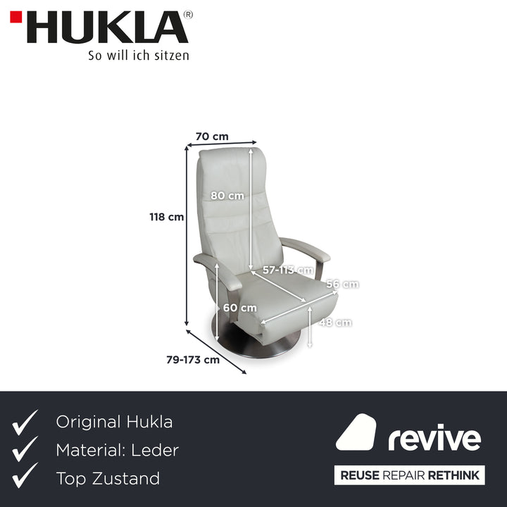 Hukla Cosy Relax Leder Sessel Creme Weiß elektrische Funktion Relaxfunktion