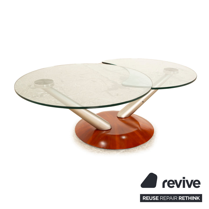 Hukla glass coffee table silver manual function coffee table