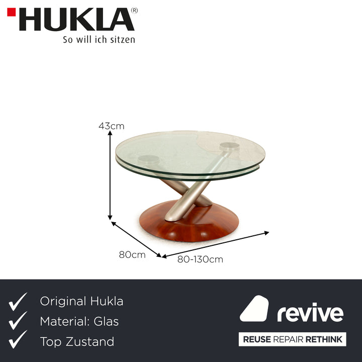 Hukla Glas Couchtisch Silber manuelle Funktion Coffee Table