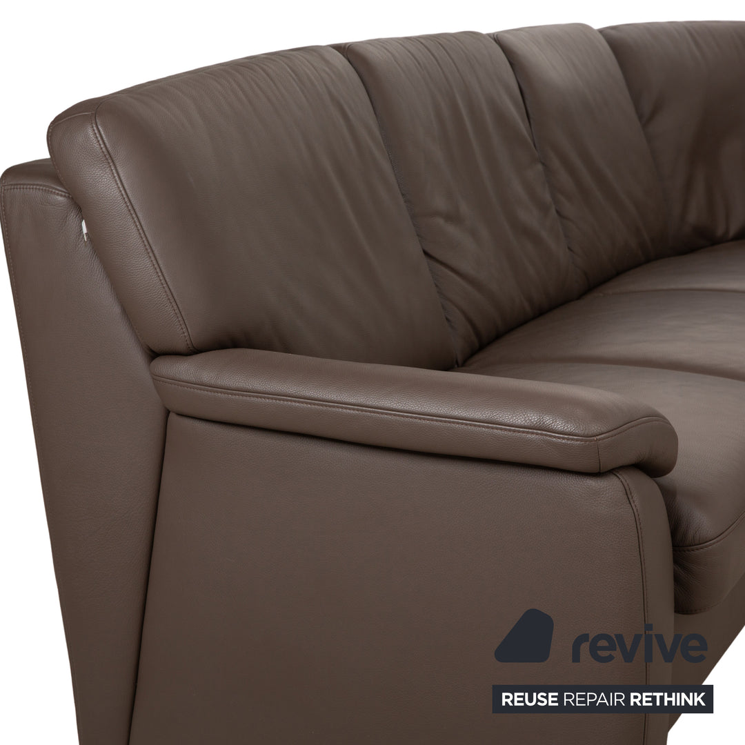 Hukla Leder Ecksofa Braun Kastanie Sofa Couch