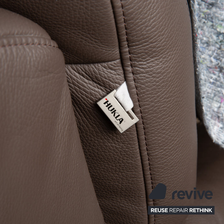 Hukla Leder Ecksofa Braun Kastanie Sofa Couch