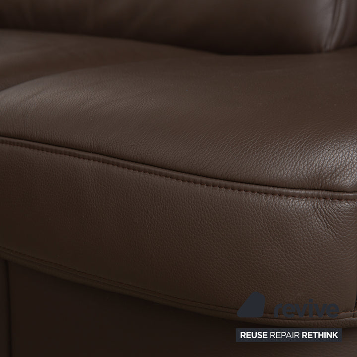 Hukla Leder Ecksofa Braun Kastanie Sofa Couch