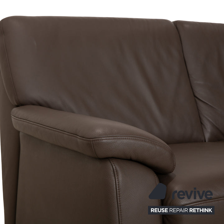 Hukla Leder Ecksofa Braun Kastanie Sofa Couch