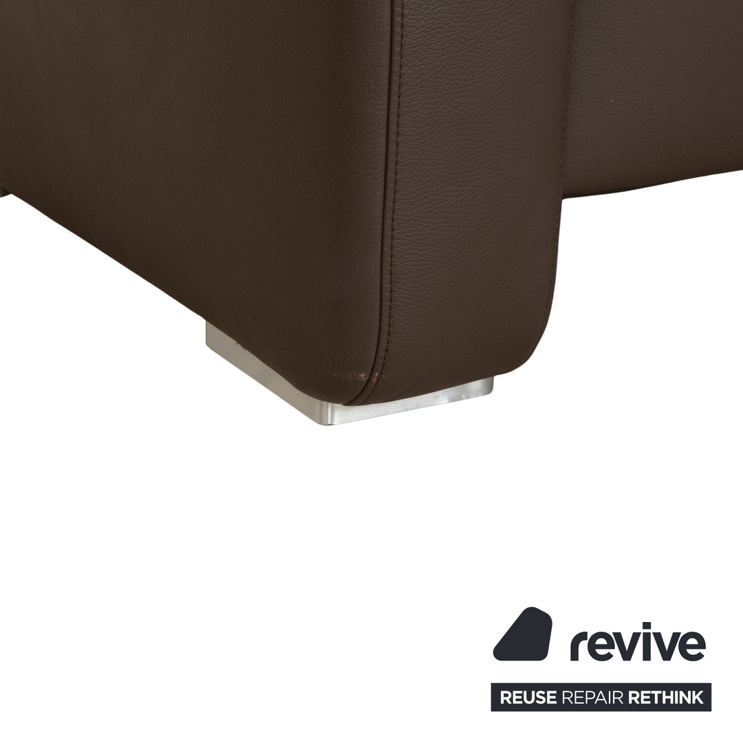 Hukla Leder Ecksofa Braun Kastanie Sofa Couch