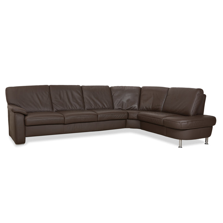 Hukla Leder Ecksofa Braun Kastanie Sofa Couch
