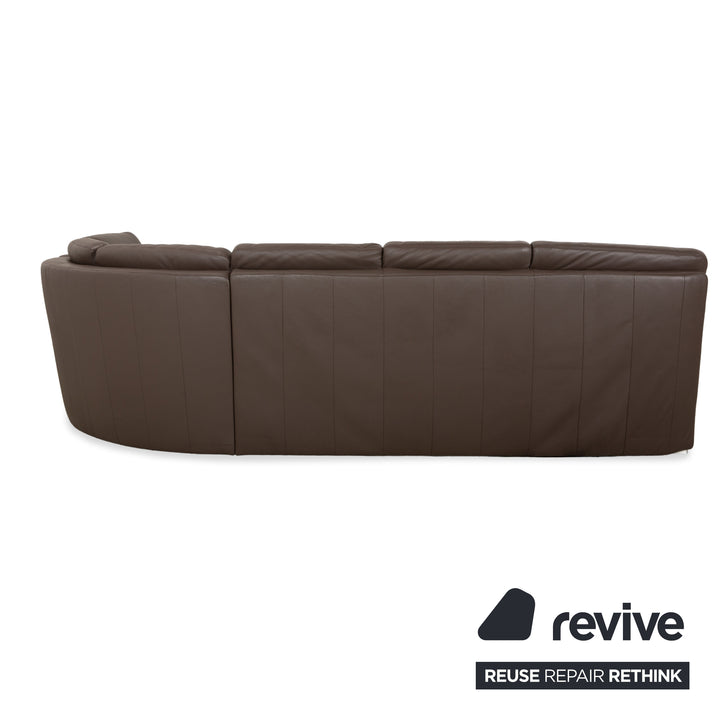 Hukla Leder Ecksofa Braun Kastanie Sofa Couch