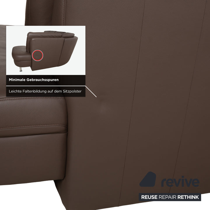 Hukla Leder Ecksofa Braun Kastanie Sofa Couch