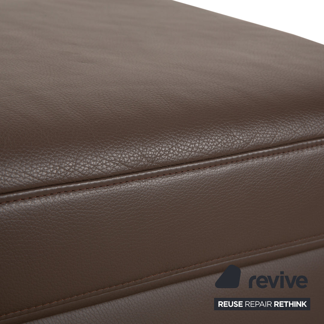 Hukla Leder Hocker Braun Kastanie manuelle Funktion Staufach