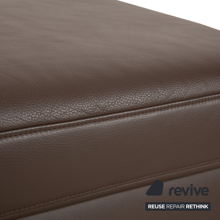 Hukla Leder Hocker Braun Kastanie manuelle Funktion Staufach